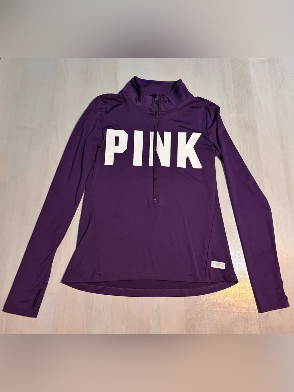 Victorias Secret PINK 1/4 zip Long Sleeve Ultimate Active Top Womens Size Small